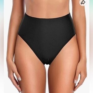 High Cut High Waisted Bikini Bottoms Tummy Control Bathing Suit Bottoms